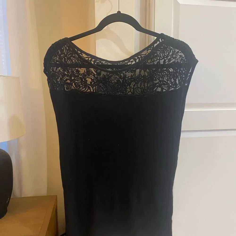 White House Black Market Black Lace Overlay Dress